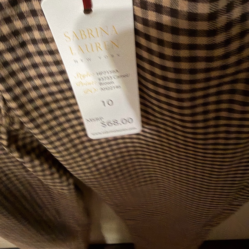Women's Tan Checkered Chinos - Picture 2 of 4